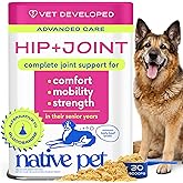 Native Pet Hip & Joint Advanced Care Dog Joint Supplement Powder for Mobility & Movement Support, Joint Supplement for Dogs w