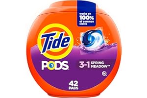 Tide PODs Laundry Detergent Spring Meadow Scent 3-in-1 Stain Remover Odor Fighter Color Protector Concentrated Laundry Soap P