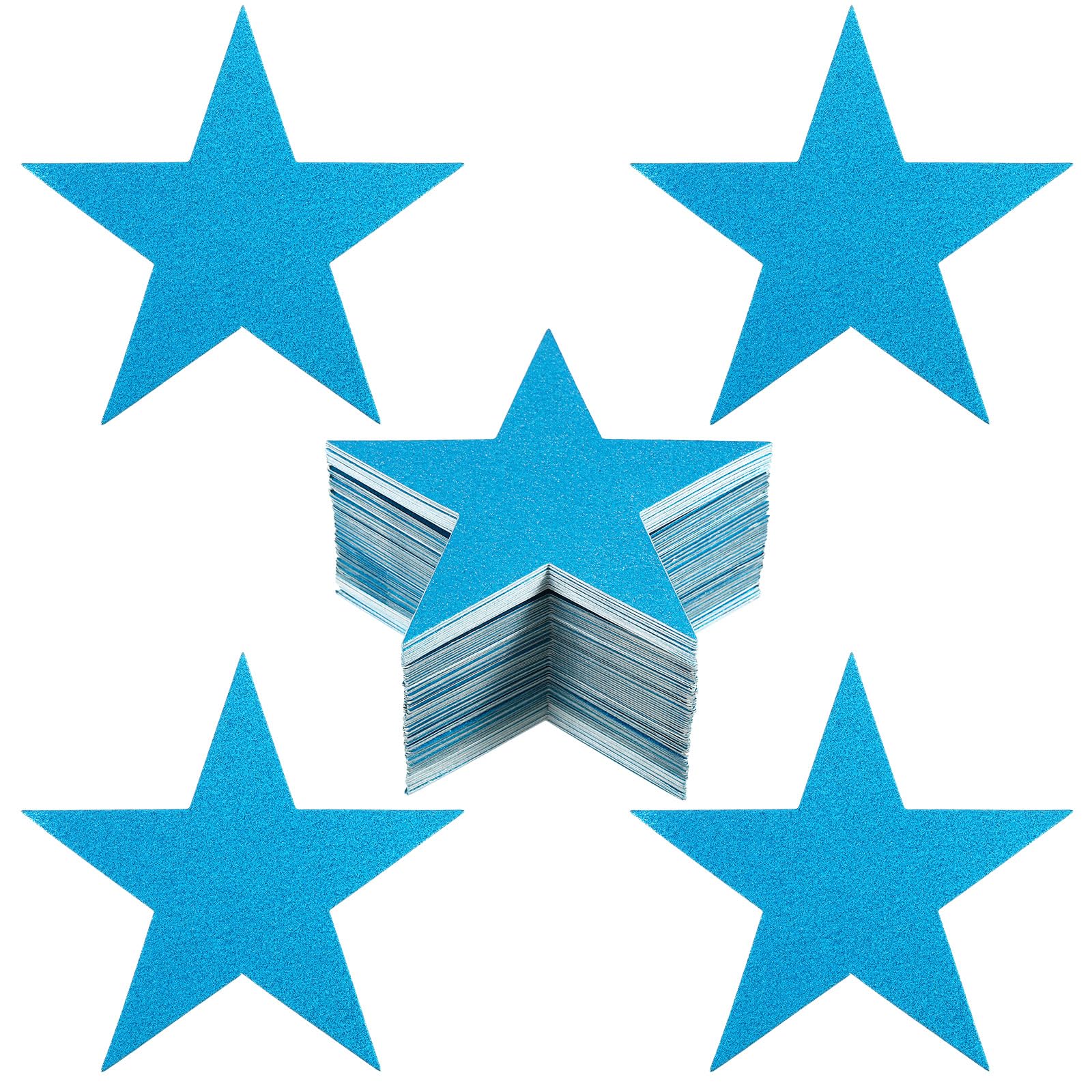 PATIKIL Star Cutouts, 150 Pack Star Cutout Paper Stars for Classroom Decoration DIY Craft Project Bulletin Board Wall Poster, Blue