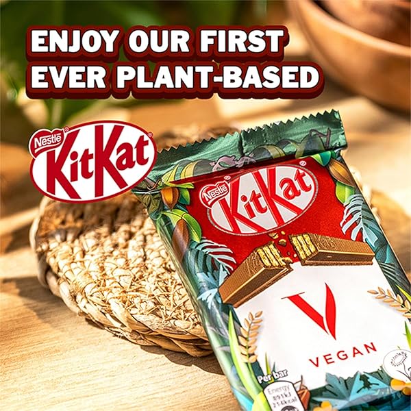 KITKAT VEGAN 4 FINGER BAR, 41.5G – PLANT BASED CHOCOLATE WAFER BAR, DAIRY FREE HEALTHY CHOCOLATE, 1.46 OUNCE