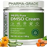 Vigority DMSO Cream 99.9% Pure for Topical Joint, Muscle Comfort - DMSO Pharmaceutical Grade Cream with Arnica, Magnesium, Turmeric, OptiMSM, Aloe Vera 3.53oz