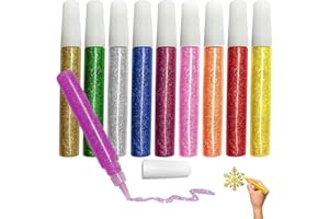 Mesen 10 Pack - Non-Toxic Washable Glitter Glue Stick Set, DIY Arts & Crafts Glitter Pens, Glitter Glue Gel Pens for Art Projects, Grad Caps Assorted Colors Glue Stick, Decorating Supplies