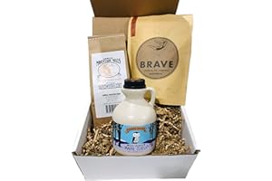 BARRED WOODS MAPLE PRODUCTS Vermont Breakfast Gift Box with Maple Syrup, Pancake Mix, and Handcrafted Coffee