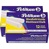 Creathek Tafelkreide 12 Stück Weiß - Schulkreide Für Tafeln