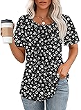 Womens Summer Tops Short Sleeve Shirts Floral