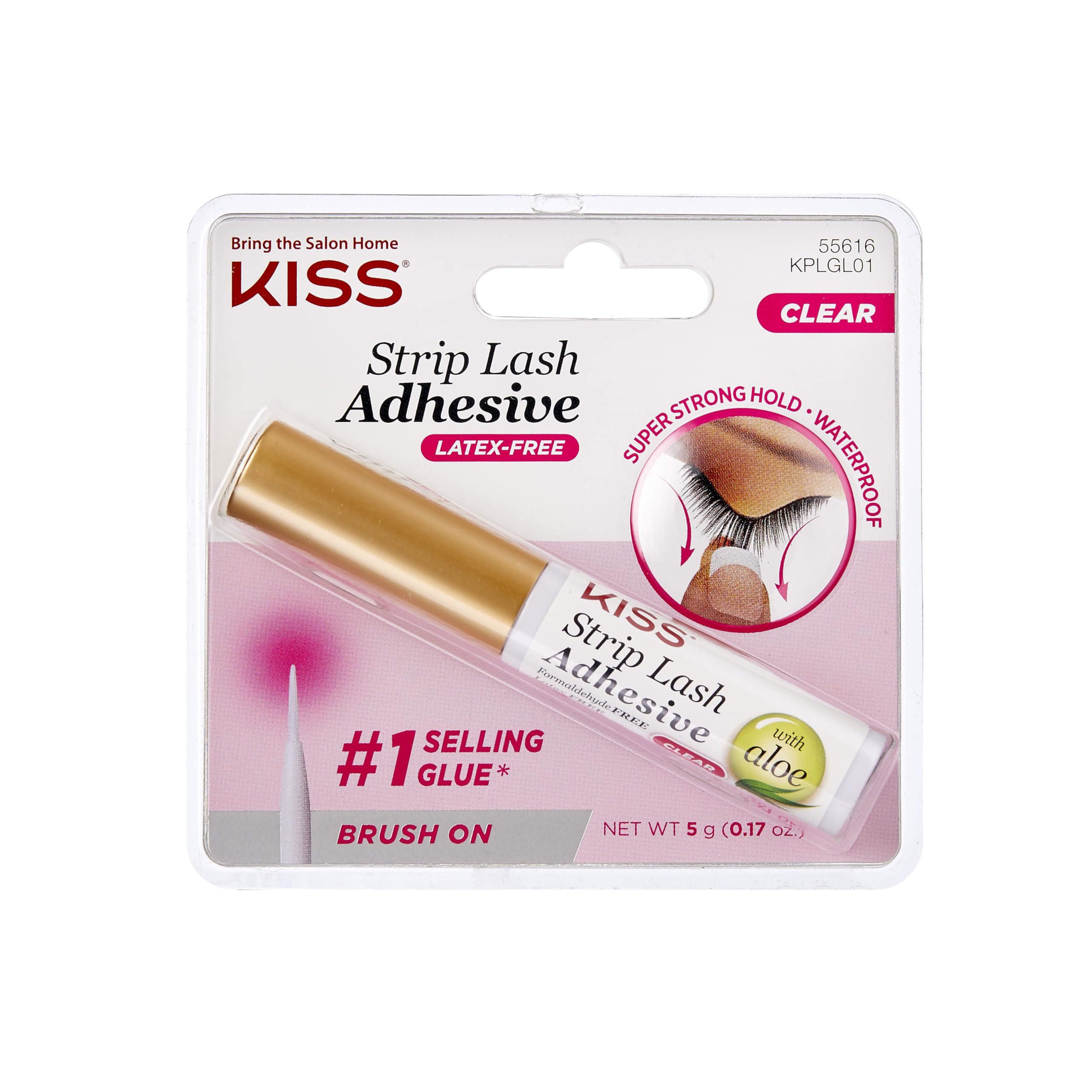 Photo 1 of KISS Lash Adhesive, Lash Glue, 24hr Strip Eyelash Adhesive, Clear, Includes Lash Adhesive, Long Lasting Wear, Can Be Used with Strip Lashes and Lash Clusters
