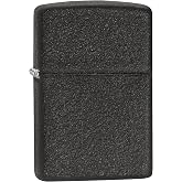Zippo Classic Black Crackle Pocket Lighter - Windproof & Refillable Flip-Top Metal Lighter - Everyday Use Pocket Lighters - Luxury Lighters Made in USA