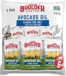 Boulder Canyon Avocado Oil Sea Salt Potato Chips 6 Count, 1.25 OZ