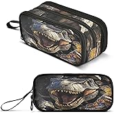 ALAZA Dinosaur Large Pencil Case Box Jurassic Pencil Pouch with 3 Compartments Dinosaur Stationery Pencil Bag for School Girls Boys Women Men Office Storage Organizer