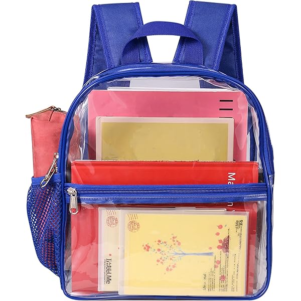 Paxiland Mochila Transparente Aprobada Para Estadios 12×12×6 Pulgadas, Pequeña Bolsa Transparente Con Correas De Hombro Reforzadas Y Ensanchadas, Azul Marino, Estándar, Mochilas Daypack