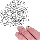 100 PCS Jump Rings for Jewelry Making -8mm Mini Rings Stainless Steel Small Split Ring with Double Loops Fit Necklaces Bracelets Earrings Crafts Ornaments DIY Arts - Silver(0.31Inch)