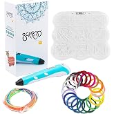 SCRIB3D P1 3D Printing Pen Bundle with Silicone 3D Mat &amp; 20-Color PLA Filament Refills, 320 Feet, 1.75mm &ndash; Includes Display Pen, Stencil Book, Project Guide &amp; Power Adapter