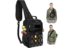 Rexmore Electrician & HVAC Tool Pouch with 3-Point Harness & 15 Pockets, Heavy-Duty 1680D Oxford, Waterproof 8L Organizer for