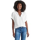 Splendid Womens Womens Wynne Crepe Short Cap Sleeve Blouse