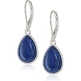 Nine West Women's Denim Blue Teardrop Earrings Silver Tone