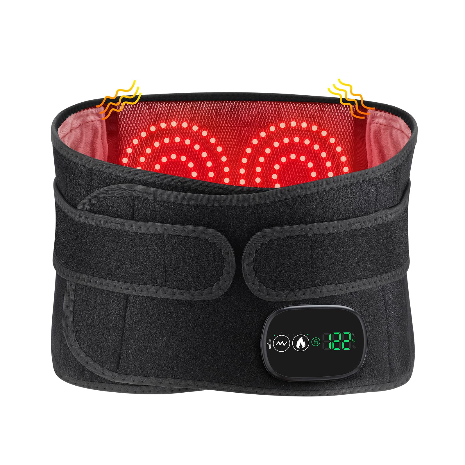 Photo 1 of Electric Heating Pad for Back, Heated Waist Belt Wrap with 3 Fast Heating and Vibration Massage Modes, 5000mAh Rechargeable Battery Operated Heat Pad for Back, Cramps, Waist, Lumbar, Abdomen