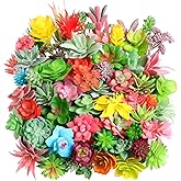 WILLBOND 100 Pcs Succulents Plants Artificial Fake Succulents Bulk Artificial Succulents Unpotted Realistic Plants Assorted Textured Succulent Succulent Plastic Cactus Stems Decoration (Fresh Style)