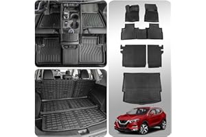 Thinzyou Floor Mats Compatible with 2021-2024 Nissan Rogue Cargo Liner Trunk Mat TPE All Weather Back Seat Covers Protector Rogue 2023 Accessories (Rear Trunk Mat +Backrest Mats+Floor Mats)