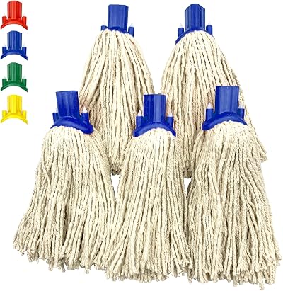 TDBS Mop Heads Replacement Colour Coded Self Threading Socket No.12 Blue Pack