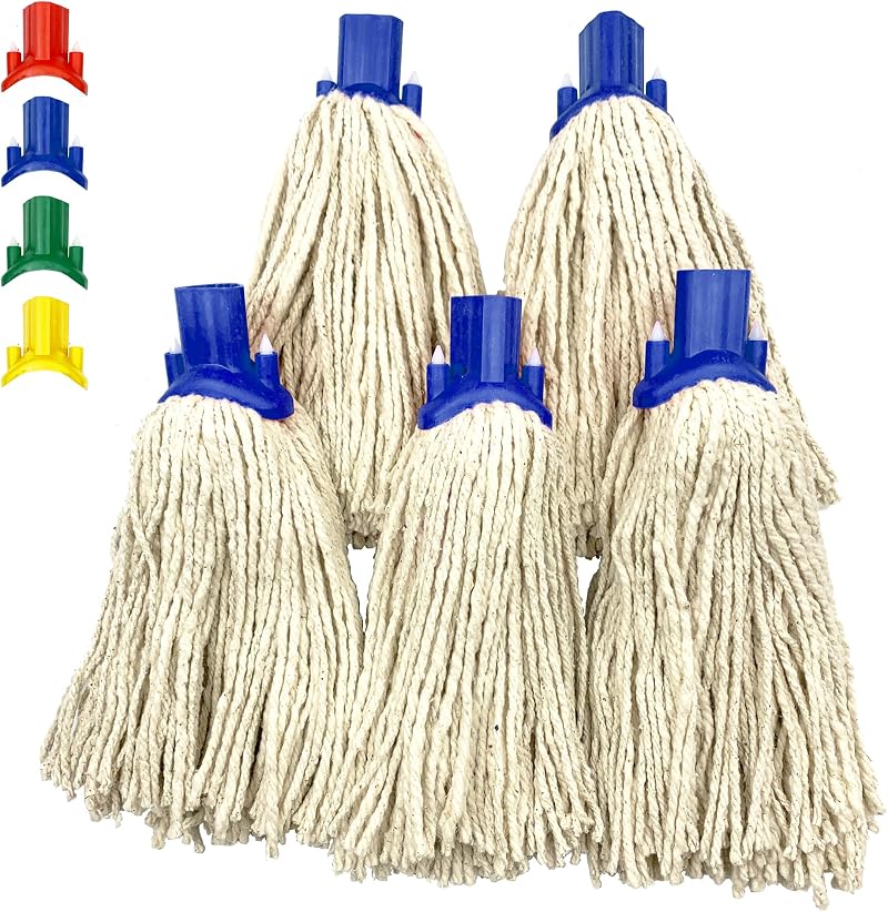 TDBS Mop Heads Replacement Colour Coded Self Threading Socket No.12 Blue Pack