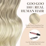 GOO GOO Tape in Hair Extensions 22in 50g 20pcs Real Remy Balayage Ash to view 8