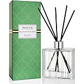 M&SENSE Eucalyptus & Spearmint Reed Diffuser Set - 7.04 fl oz with Sticks, Rich Fragrance & Refreshing Non-Toxic Scent for Home Bathroom Office Study Other Workspaces Needing Focus, Gifts for Women