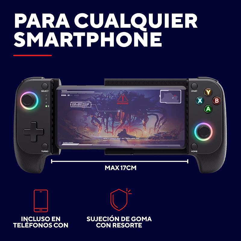 Mylox Mando para Móvil Bluetooth Gamepad Inalambrico, Negro