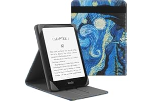 HoYiXi Universal Case for 6",6.8",7" Kindle Paperwhite/Colorsoft 2024-2019 Compatible 6-6.8" Kobo Clara HD/Kobo Clara 2E Leather Stand Cover for 6-6.8" Pocketbook/Tolino/Sony eReader,Starry Night