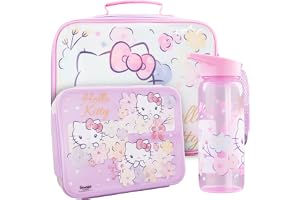 Get Trend Hello Kitty Girls Lunch Bag, Bento Box & Water Bottle 3 Pc Set | Insulated Lunch Bag, Lightweight Snack Box, 22 fl