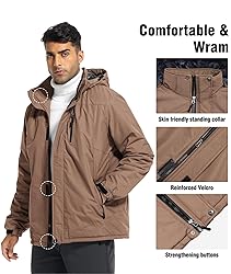 Zoofly Mens Winter Jackets Water Resistant Ripstop