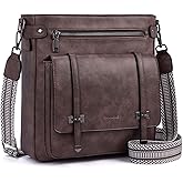 Roulens Crossbody Bags for Women,Multi Pocket Crossbody Purses Vegan Leather Shoulder Handbags Travel Purse Adjustable Strap