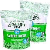 Charlie’s Soap Laundry Powder (100 Loads, 2 Pack) Hypoallergenic Deep Cleaning Washing Powder Detergent – Eco-Friendly, Safe,