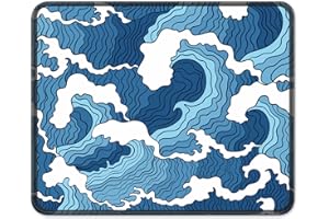 BOSOBO Mouse Pad, Square Anti-Slip Rubber Gaming Mousepad, Premium-Textured & Waterproof Mouse Mat with Stitched Edge, Cute O