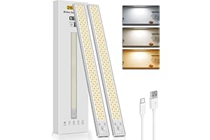 16inch Under Cabinet Lighting Wireless, 216LED Motion Sensor Light Indoor, Rechargeable Closet Lights, 3 Color Temps & Dimmab