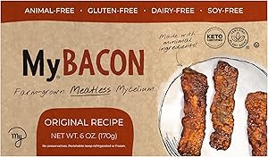 MyBacon, Original Recipe. Meatless, oyster mushroom mycelium bacon. A whole new plant-based, vegan protein that is glutein-fr