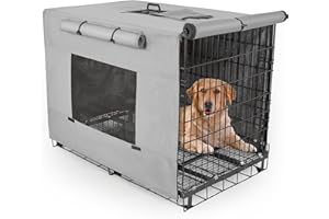 UNICORN CATCHER Dog Crate Cover 42 Inch Thickened Dog Kennel Cover Windproof Puppy Cage Cover with Mesh Windows on Both Sides Portable Crate Covers for Dogs Cages Fit for Indoor/Outdoor Use