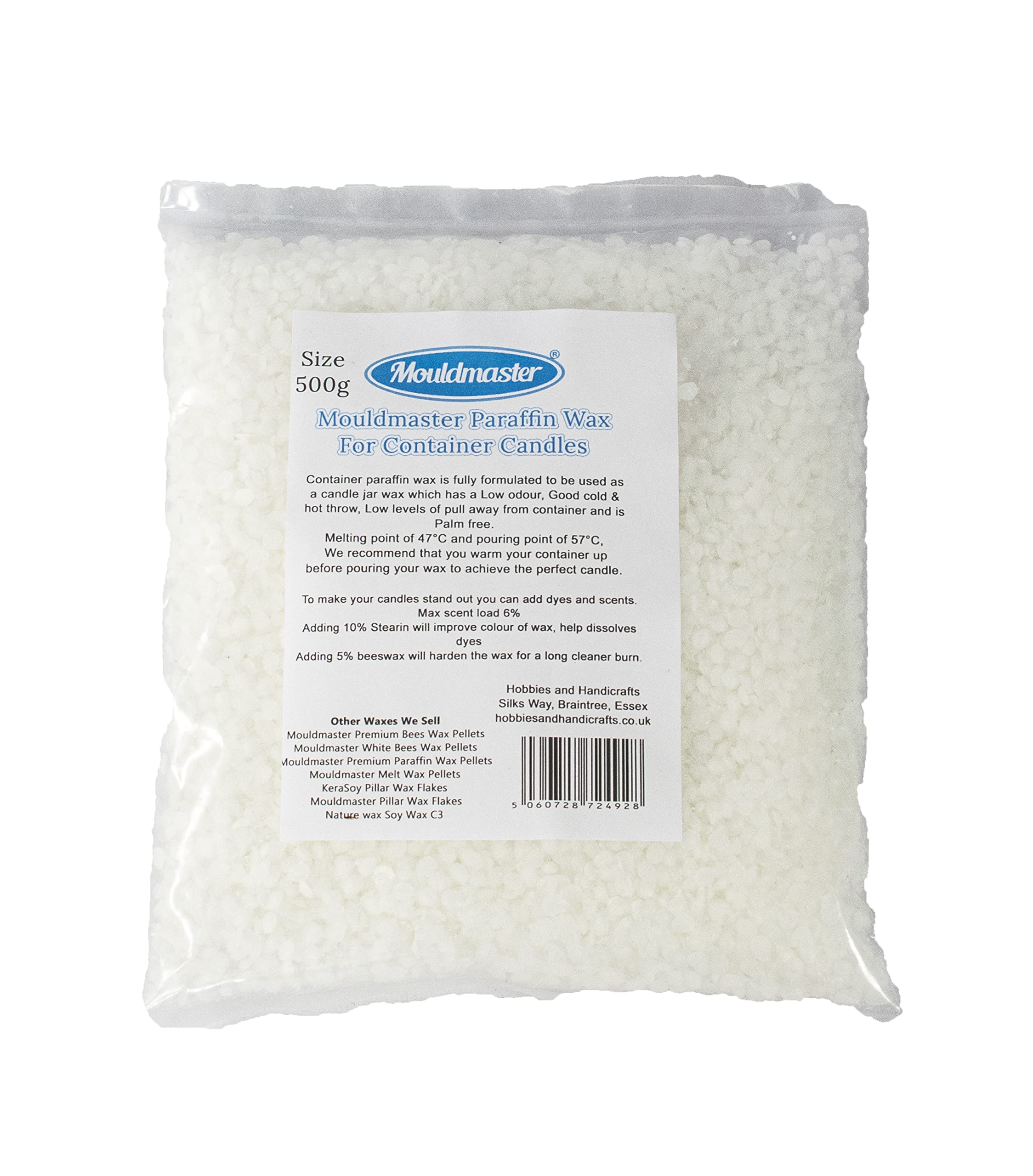 Mouldmaster Paraffin Wax Container Candles 500g, Opaque