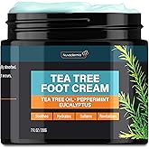 NUVADERMIS Tea Tree Oil Foot Cream – Effective Recovery Cream for Dry, Cracked Feet, Athlete’s Foot, Ringworm & Itchy Skin – Soothing Moisturizer – 7 oz