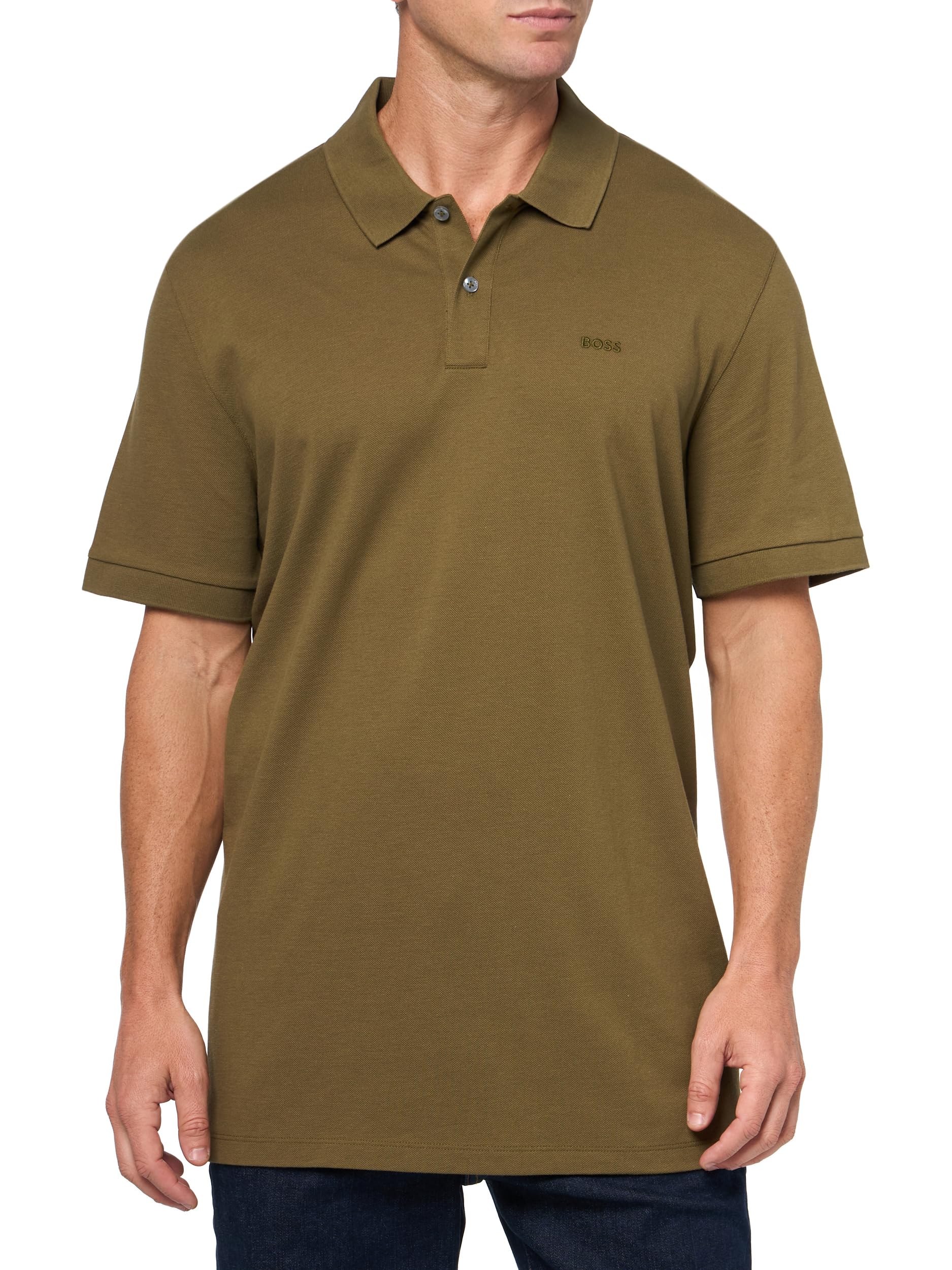 BOSS, Pallas Short Sleeve Polo Shirt, Split Pea, L Image