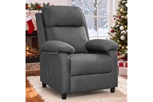 Korser Recliner Chair, Living Room Chairs for Adults, Padded Deep Seat Reading Chair with Side Pockets, Small Recliners for Small Spaces, Lounge Chair for Living Room, Bedroom, and RV (Linen)