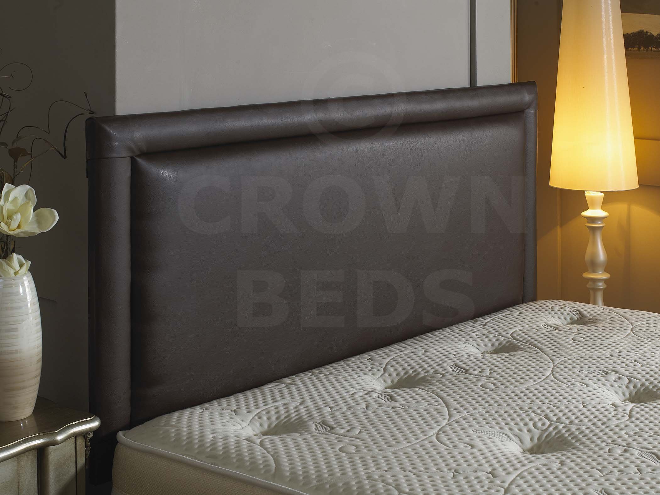 CROWNBEDSUK BUMPER FRENZY FAUX LEATHER HEADBOARD brown, 2FT6 (small single)