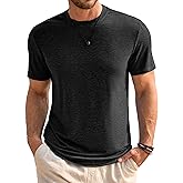 Runcati Mens Short Sleeve T-Shirts Classic Crew Neck Casual Shirt Summer Basic Lightweight Fashion Moisture Wicking Tees