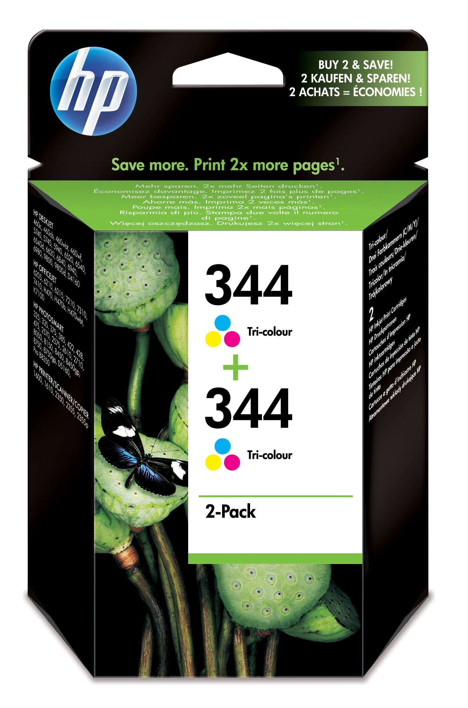HP - 344 – Pack of 2 Original Ink Cartridges – Cyan/Magenta/Yellow – 450 Pages