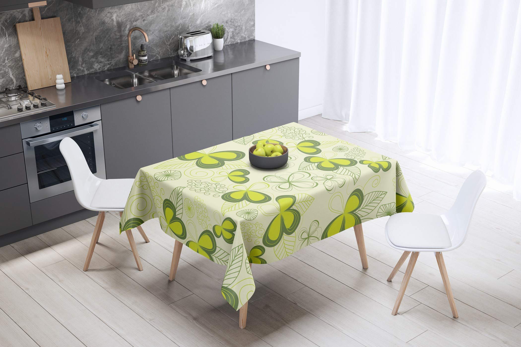 Bonamaison Kitchen Decoration, Tablecloth, 140cm x 140cm - Designed and Manufactured in Turkey