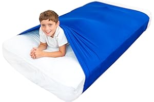 Special Supplies Sensory Bed Sheet for Kids Compression Alternative to Weighted Blankets - Breathable, Stretchy - Cool, Comfortable Sleeping Bedding -Blue (Twin)