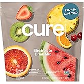 Cure Hydration | Plant-Based Electrolyte Drink Mix | No Added Sugar | FSA-HSA | Dehydration Relief Powder Made with Coconut Water | Non-GMO | Vegan | 28 Packets - Tropical Variety Pack