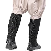 UJUROU Medieval Pirate Boots Cover Linen Leg Gaiters Renaissance Costume Accessories for Ren Faire