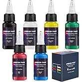 Airbrush Paint 6 Colors, Ready to Spray Airbrush Paint Set, Water-Based Acrylic Air Brush Paints for Metal, Plastic Models, Canvas, Wood, 0.67 Fl Oz/20ml
