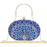 MAIRLOM Women's Evening Bags Sparkly Rhinestone Clutch Purses Luxury Diamond Peacock Handbag for Wedding Party Formal