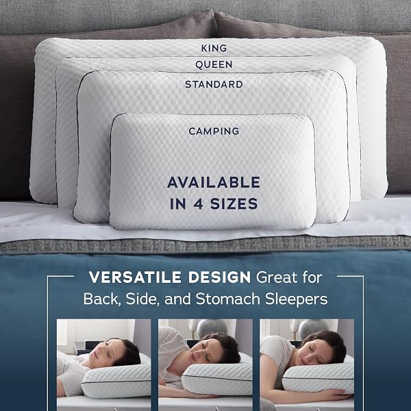 WEEKENDER GEL MEMORY FOAM PILLOW – STANDARD SIZE – 2-PACK – MEDIUM FIRM FEEL – NECK & SHOULDER SUPPORT – FOR BACK & SIDE SLEEPERS – HOME, HOTEL, & HOSPITAL ESSENTIALS
